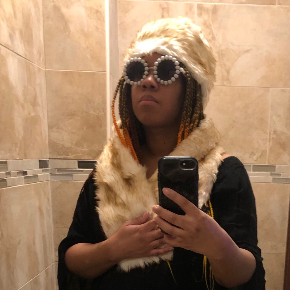 Furry Hat and Shawl Set